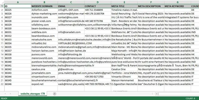 Website Data Scraper Result